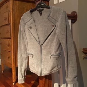 Adorable White House Black Market Gray knit Jacket. Size small